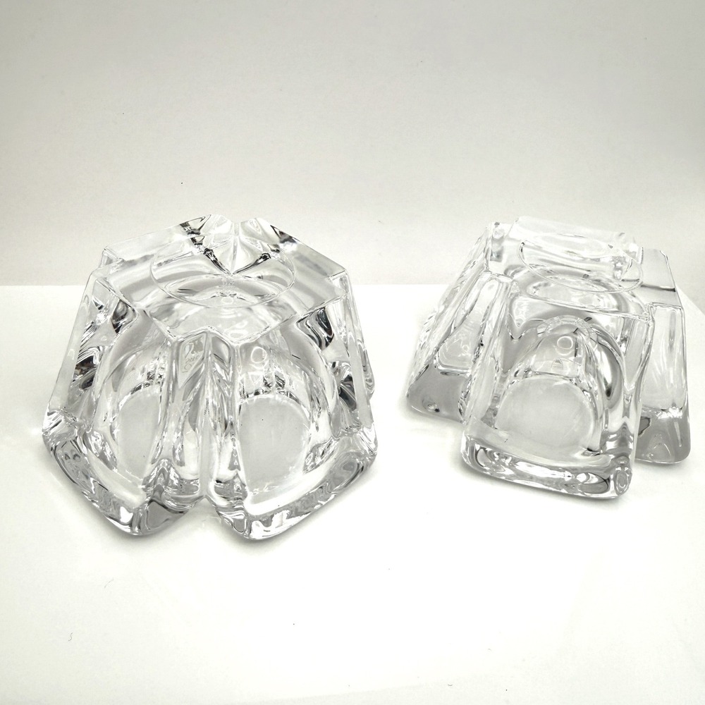 Vintage Orrefors Max Crystal Cross Votive Tealight Holders Pair Anna Ehrner - Picture 8 of 16